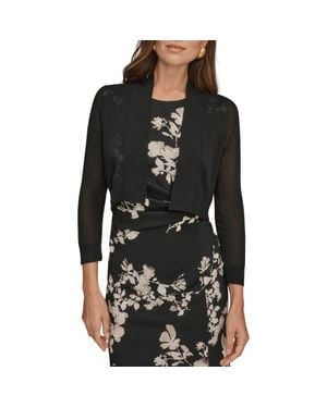 Donna Karan Open Shrug Cardigan - Black