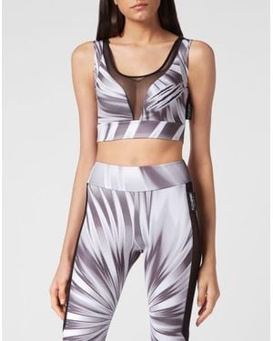 Philipp Plein Tie-Dye Jogging Cropped Top Scratch - Purple