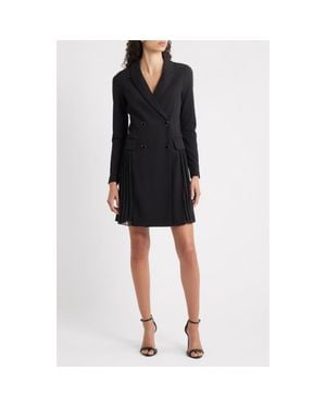 Julia Jordan Double Breasted Long Sleeve Coat Dress - Black