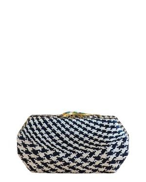 LIKHÂ Houndstooth Octagon Clutch - Gray