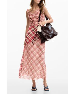 Desigual Print Sleeveless Flare Maxi Dress - Red