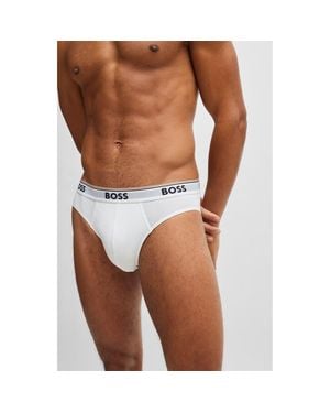 BOSS 3-Pack Power Stretch Cotton Briefs - White