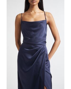 St. John Monroe Liquid Satin Camisole Top - Blue