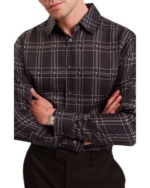 Ted Baker Lirra Regular Fit Geometric Print Button-Up Shirt - Black