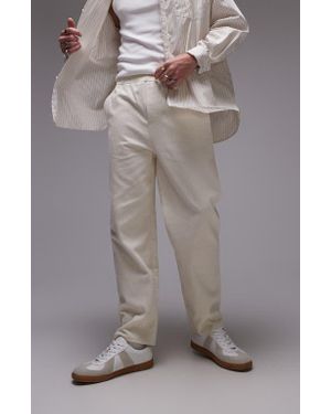 TOPMAN Pull-On Tapered Corduroy Pants - Gray