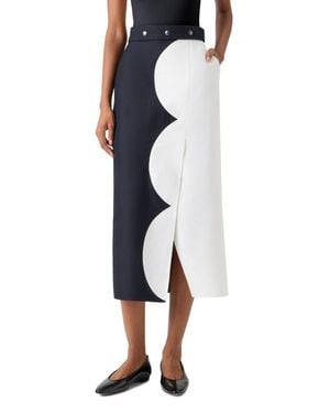 Akris Cloud Cotton & Silk Blend Midi Skirt - Blue