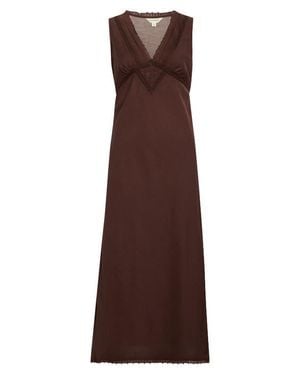 Lucky Brand Lace Trim Midi Dress - Brown