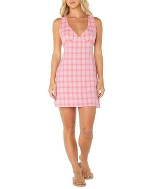 Roxy Sunfire Plaid Minidress - Pink