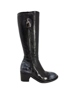 Madison Maison Tall Hand Rubbed Lock Boot - Black