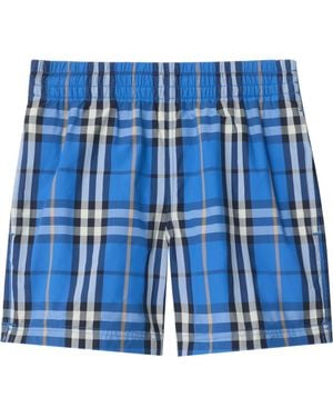 Burberry Check Swim Shorts - Blue
