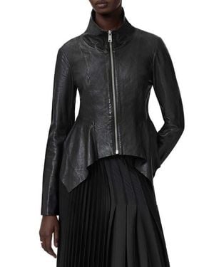 AllSaints Grace Leather Biker Jacket - Black