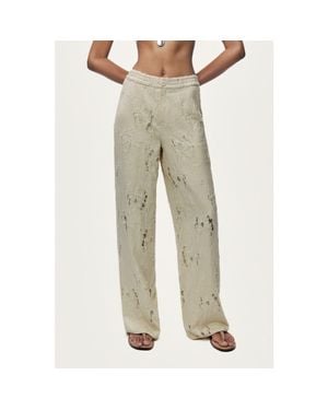 Nocturne Jacquard Wide Leg Pants - Natural