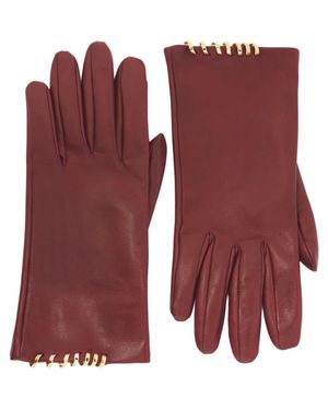 Lanvin Melodie Leather Gloves By - Purple