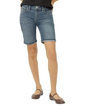 Silver Jeans Co. Suki Denim Bermuda Shorts - Blue