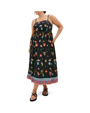 City Chic Layla Printed Midi Sundress - Black