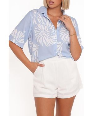 Petal & Pup Riva Short Sleeve Button-Up Shirt - White