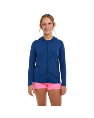BloqUV Kid's Long Sleeve Full Zip Hoodie Top With Sun And Uv Protection - Blue