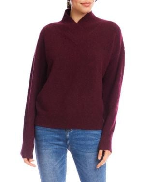 Karen Kane Crossover Collar Sweater - Purple