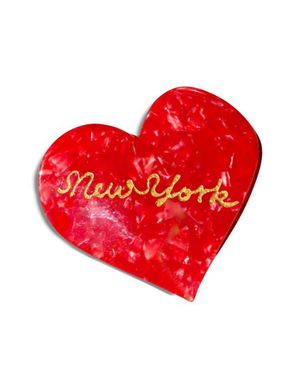 Solar Eclipse New York Heart Claw Clip - Red
