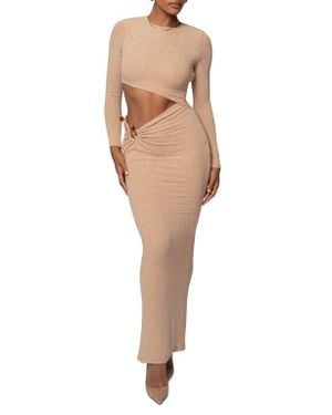 JLUXLABEL Summer Romance Cutout Long Sleeve Maxi Dress - Natural