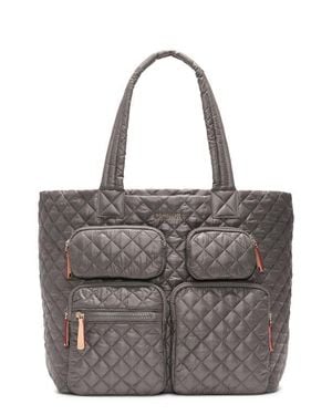 MZ Wallace Large Metro Quilted Nylon Travel Tote - Gray