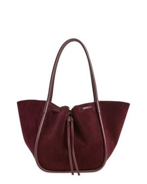 Proenza Schouler Large Ruched Leather Tote - Purple