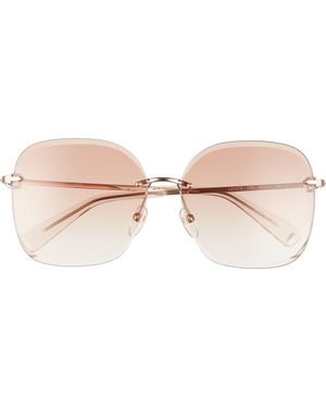 Longchamp Amazone 60Mm Gradient Rimless Round Sunglasses - Pink
