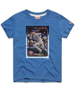 Homage Youth Pete Crow-Armstrong Chicago Cubs Topps Baseball Card Tri-Blend T-Shirt - Blue