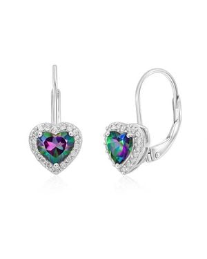 Donatello Gian Sterling Leverback Mystic Heart Earrings - Blue