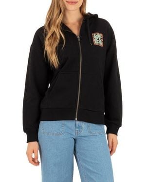 Hurley Hawaiian Kisses Full Zip Graphic Hoodie - Black