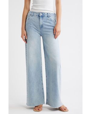 Tractr Rhinestone Wide Leg Jeans - Blue