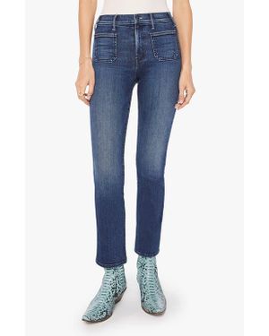 Mother The Patch Pocket Insider Flood Bootcut Jeans - Blue