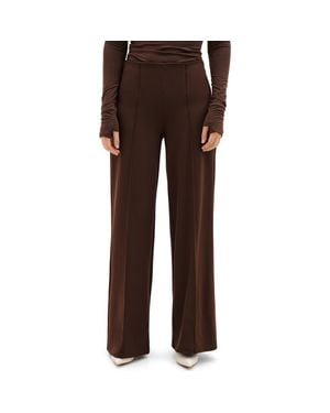 MARCELLA Gina Ponte Knit Pull-On Pants - Brown