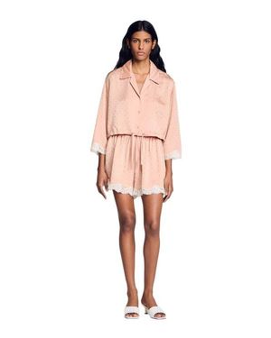 Sandro Shirt Embellished With Rhinestones - Pink