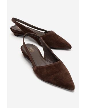 Forever & Always Shoes Berlina Leather Slingback Pump - Brown