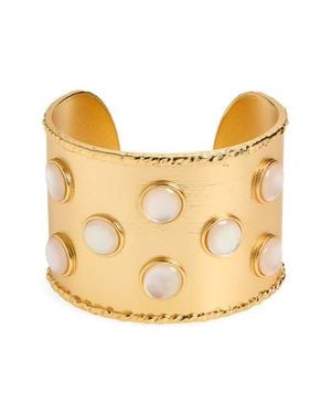 Karine Sultan Cabochon Inlay Cuff Bracelet - Natural