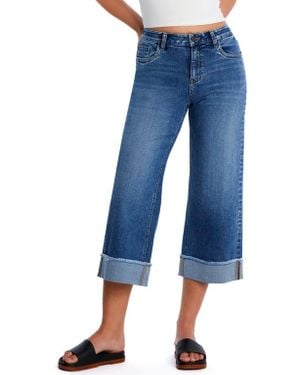 HINT OF BLU Cuffed Ankle Wide Leg Jeans - Blue