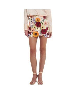 Endless Rose Floral Embroidered High Waist Miniskirt