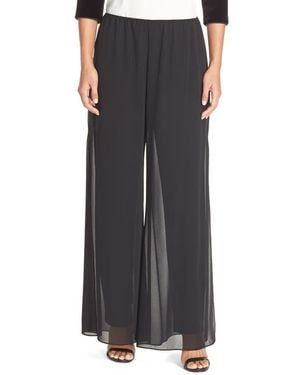Alex Evenings Georgette Overlay Pants - Black