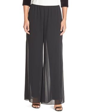Alex Evenings Georgette Overlay Pants - Black