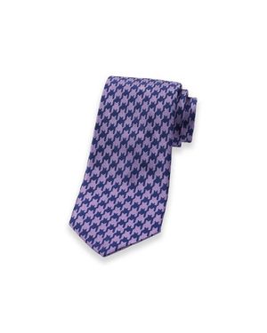 Paul Fredrick Patterned Woven Silk Tie - Blue
