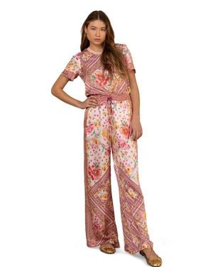 Hale Bob Yasmin Silk Charmeuse Pant - Red
