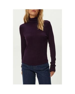 Michael Stars Tara Rib Turtleneck - Blue