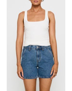 Princess Polly Lou Denim Carpenter Shorts - Blue