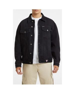 Guess Oversize Denim Trucker Jacket - Black