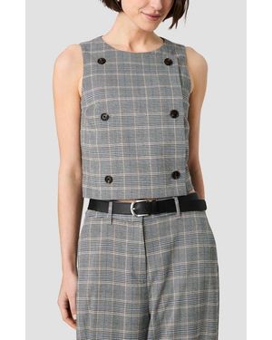 French Connection Matteo Plaid Double Breasted Sleeveless Top - Gray
