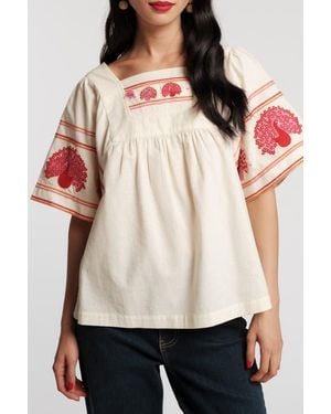 Frances Valentine Picnic Peacock Top - Red