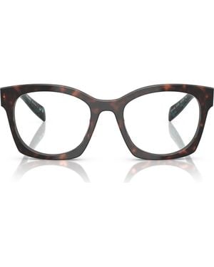 Prada 52Mm Square Optical Glasses - Brown