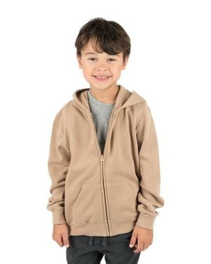 Leveret Kids Zip-Up Sweatshirt Hoodie, Cotton Blend, Solid Colors - Natural