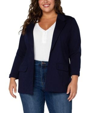 Liverpool Los Angeles Liverpool Boyfriend Ponte Knit Blazer - Blue
